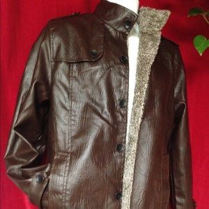 Leather jacket for men  coat fleece
